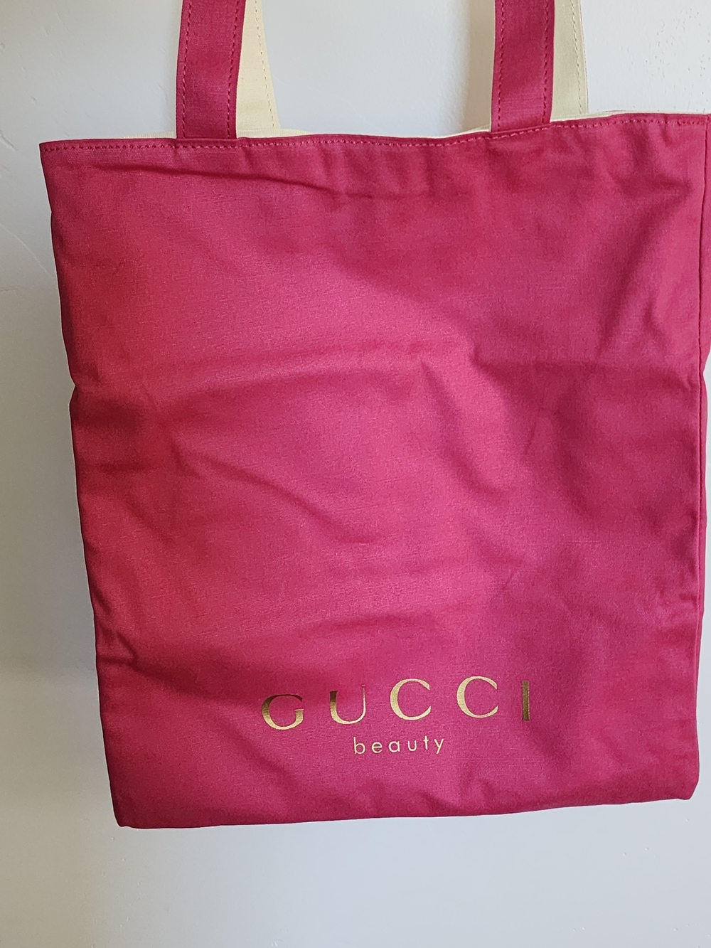 GWP/ Gucci Pink Canvas Tote with Gold Logo